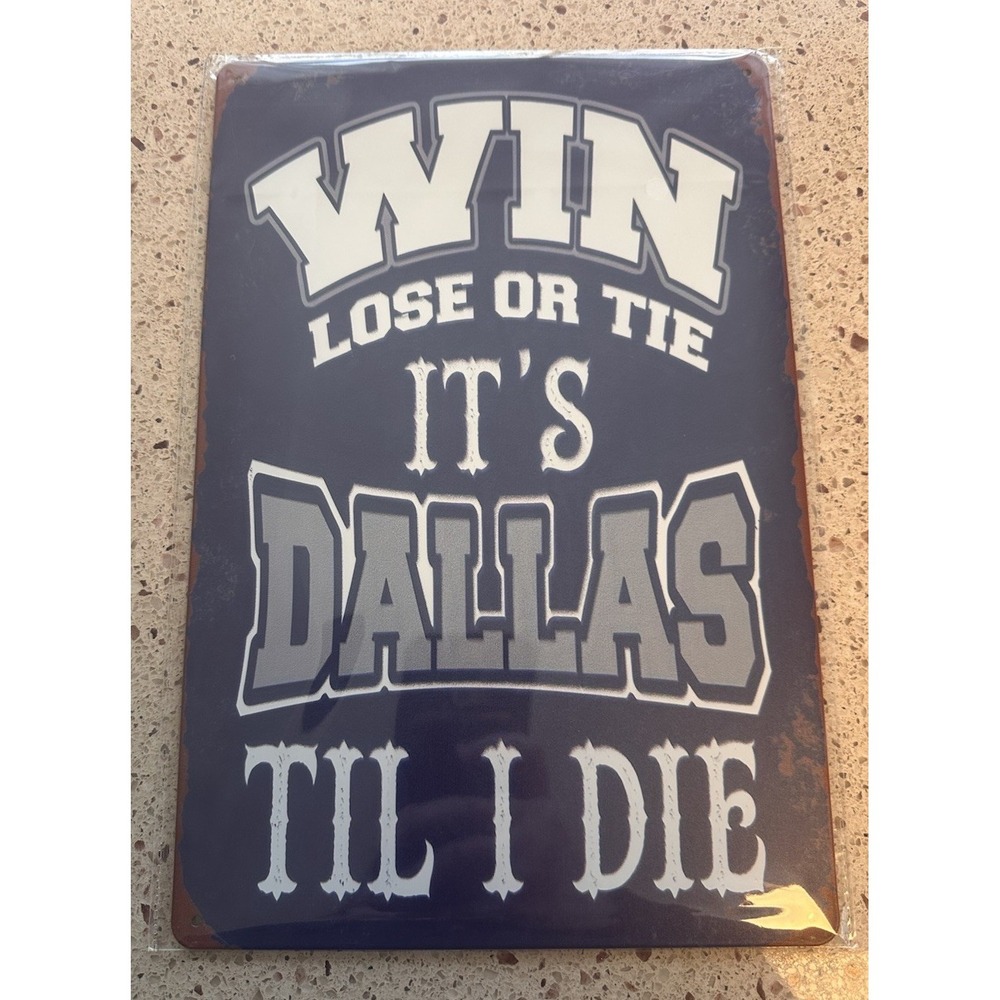 Brand New Dallas‎ Cowboys 12" X 8" METAL SIGN Fan Sign Garage Bar Man Cave